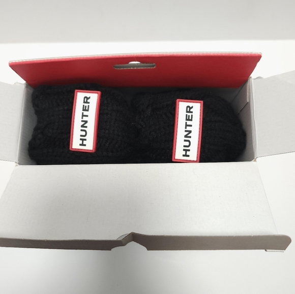 Hunter Boot Socks Tall Cable Knit Fleece Womens Size L 8 - 10 Black NEW - Picture 4 of 6